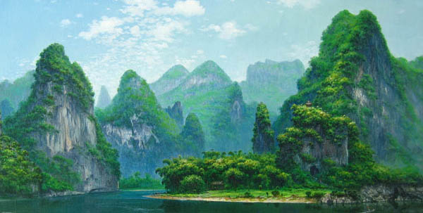 Photoshop合成絢麗的山水瀑布動(dòng)畫(huà)效果