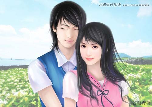 Painter結(jié)合數(shù)位板繪制漂亮的卡通情侶