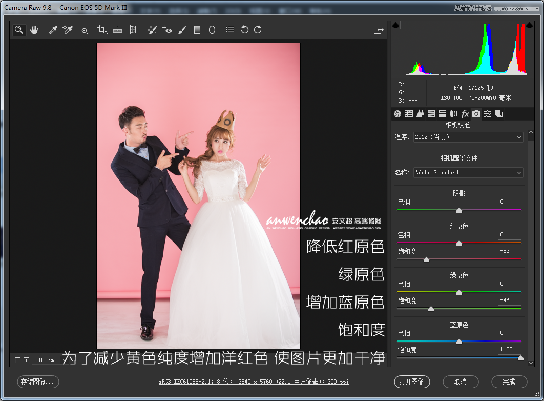 Photoshop調(diào)出室內(nèi)婚紗照片小清新效果