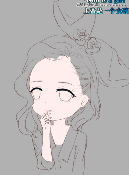 Photoshop繪制可愛風格的美女Q版頭像