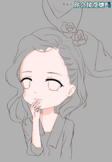 Photoshop繪制可愛風格的美女Q版頭像