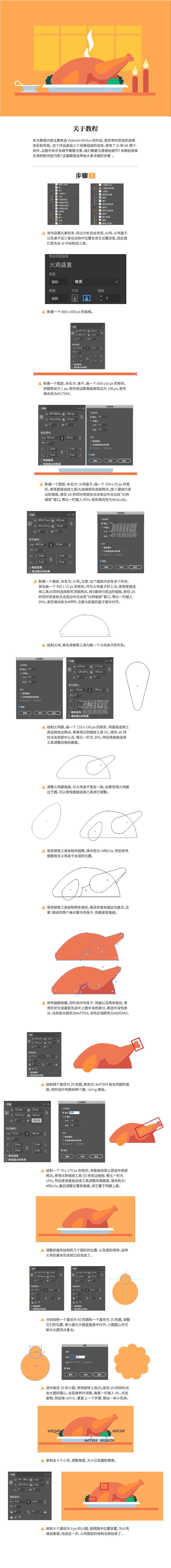 Illustrator結合AE制作感恩節火雞動畫效果