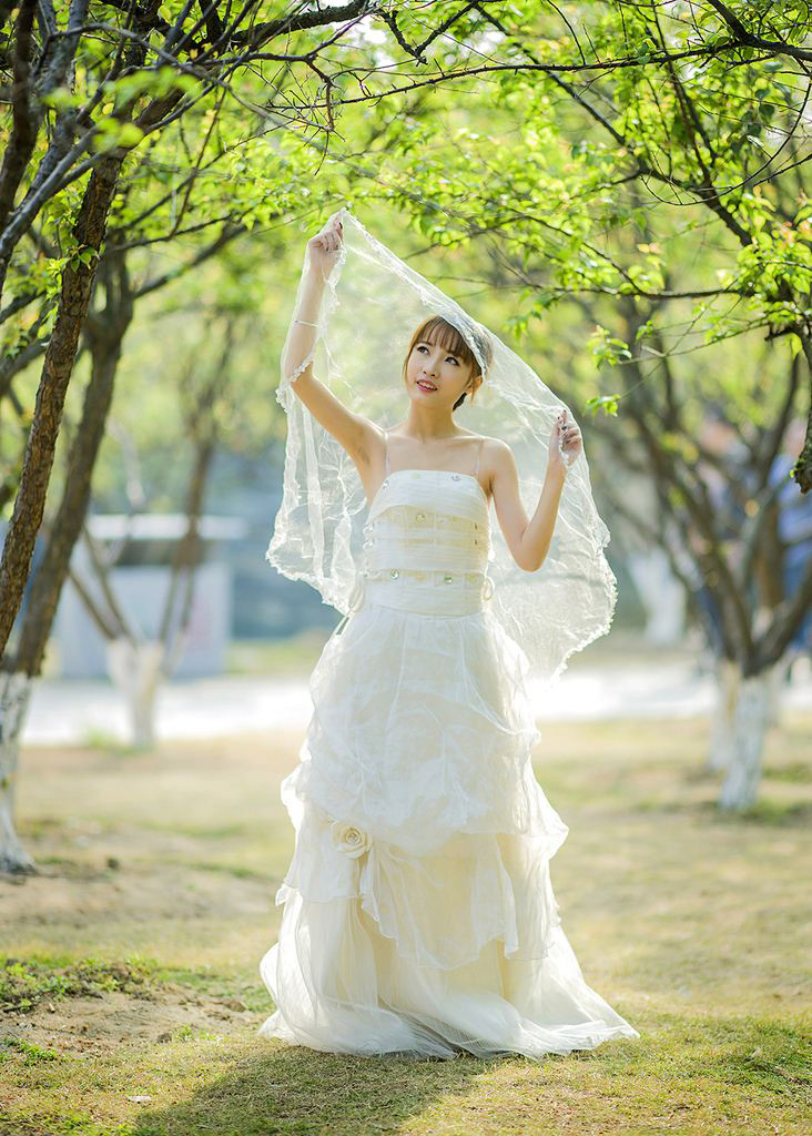Photoshop摳出披著透明婚紗的新娘