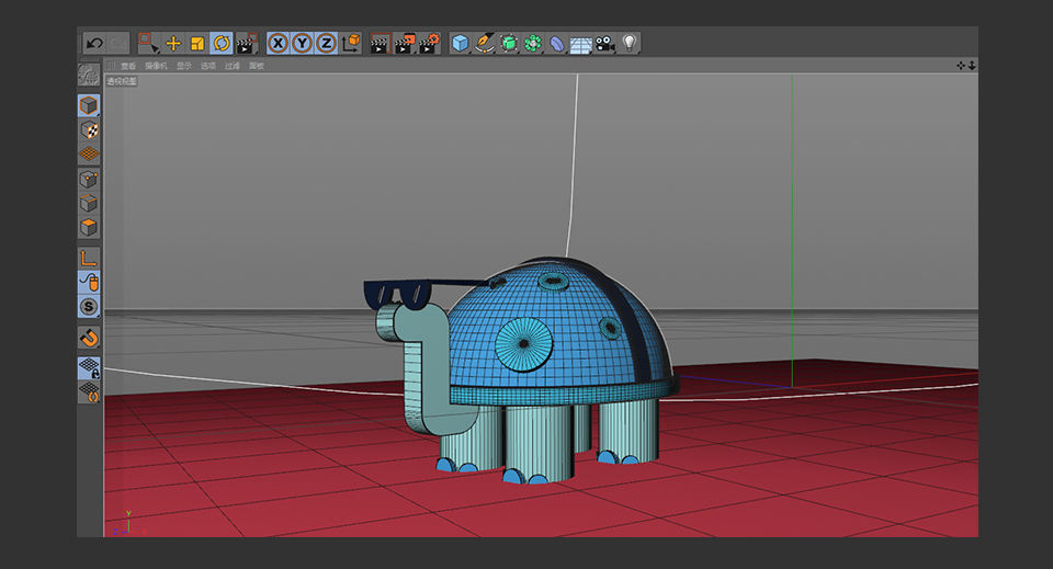 C4D制作帶墨鏡的小烏龜建模教程