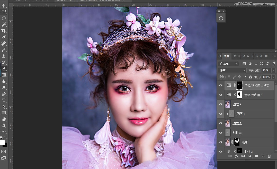 Photoshop給人像美女照片后期精修和潤色
