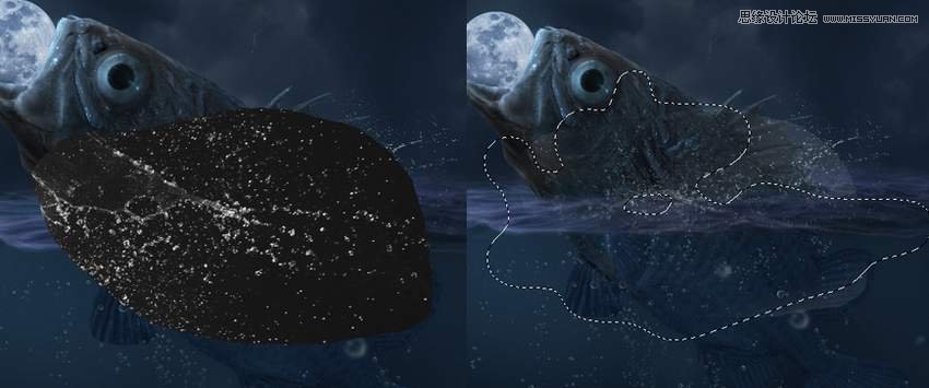 創意合成:用PS合成吞月的魚怪作品