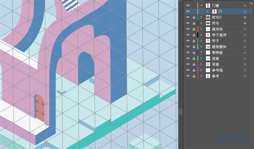 Illustrator繪制2.5D風格創意建筑插畫